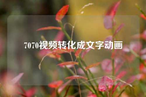 7070视频转化成文字动画