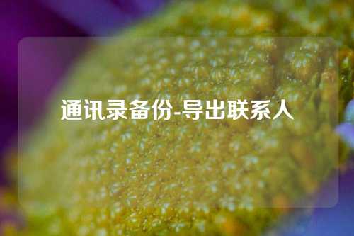 通讯录备份-导出联系人
